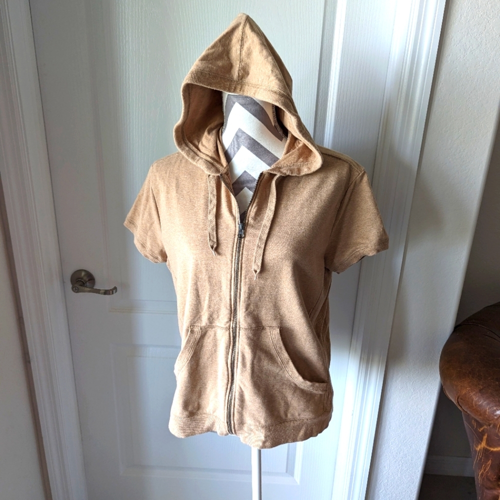 Short Sleeve Khaki Hoodie